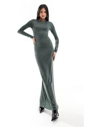 Bershka - Shaping Long Sleeve Maxi Dress - Lyst