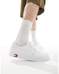 Tommy Hilfiger - Essential - sneakers bianche con suola vulcanizzata - Lyst