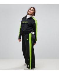 PUMA Exclusive To Asos Plus Track Pant In Black And Lime Green