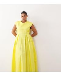 ARRANGE - Curve Pleated Cinched Waist Maxi Dress - Lyst