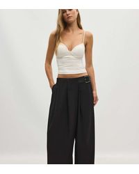 Stradivarius - Petite Darted Smart Trousers With Belt - Lyst