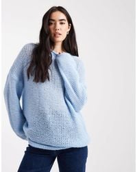ASOS - Knitted Relaxed Slash Neck Jumper With Rolled Edge Detail - Lyst