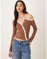 Susmie's - Ella Contrast Asymmetric Top - Lyst