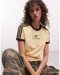 adidas Originals - Three Stripe T-shirt With Central Retro Logo - Lyst