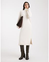 Vero Moda - Soft Knitted Roll Neck Midi Dress - Lyst