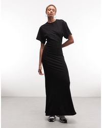 Weekday - Getailleerde Maxi Jurk Van Jersey - Lyst