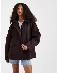 ASOS - Funnel Short Trench A-line Jacket - Lyst