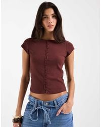 ASOS - Compact Rib Button Through Short Sleeve Cardigan - Lyst