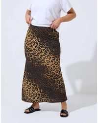 Yours Clothing - Leopard Print Maxi Skirt - Lyst