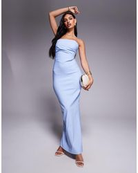 Vesper - Bengaline Drape Waist Bandeau Maxi Dress - Lyst
