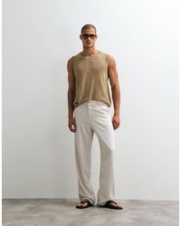 ASOS - baggy Linen Blend Pants - Lyst