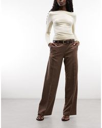 Monki - Low Waist Wide Leg Pants - Lyst