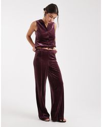 Vero Moda - Seam Front Tailored Velvet Trouser Co-Ord - Lyst