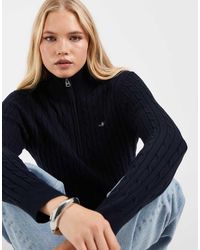 GANT - Stretch Cotton Cable Knit Half Zip - Lyst