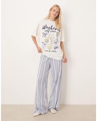 ASOS - Asos Design Tall Oversized Tee & Wide Leg Trouser Pyjama Set - Lyst