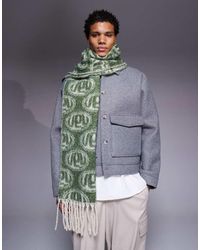 ASOS - Bufanda Reversible Con Estampado Gráfico De Tejido Liso De - Lyst