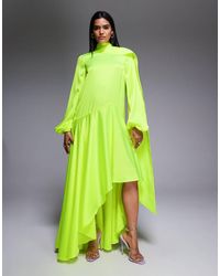 ASOS - Asos Archive Satin Maxi Dress With Dropped Waist And Scarf Detail - Lyst