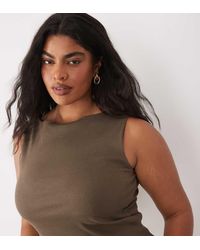 Brave Soul - Brave Soul Curve High Neck Vest Top - Lyst