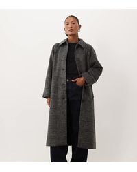 ASOS - Asos Design Petite Longline Brushed Wool Blend Top Collar Car Coat - Lyst