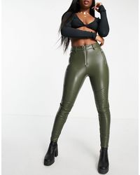 TOPSHOP Coated Faux Leather Leggings in 