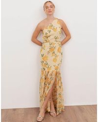 ANAYA - Floral Print One Shoulder Maxi Dress - Lyst