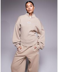 ASOS - Weekend Collective Co-ord Heavyweight Half Zip Rib Mix Sweat - Lyst