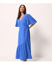 PixieGirl - Petite Asymmetric Tiered Midi Dress - Lyst