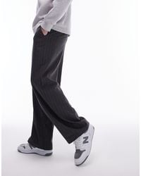 TOPMAN - Wide Leg Pin Stripe Trouser - Lyst