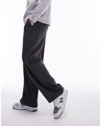 TOPMAN - Pantalon ample à fines rayures - anthracite - Lyst