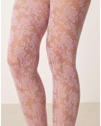 ASOS - Floral Lace Tights - Lyst