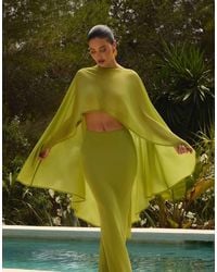 Wanderdoll - Wander Doll X Emma Milton Cleo Sheer Chiffon Drape High-low Cape Top - Lyst