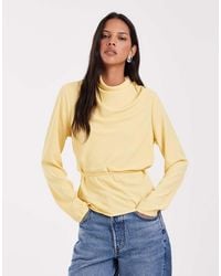 ASOS - Cowl Neck Tie Waist Blouse - Lyst
