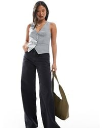 Pull&Bear - Petite High Rise Wide Leg Jean - Lyst