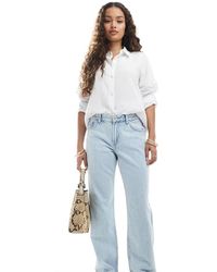 Bershka - Petite Straight Leg Jeans - Lyst