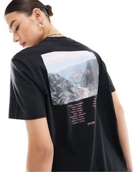 AllSaints - Camiseta boyfriend negra credi - Lyst