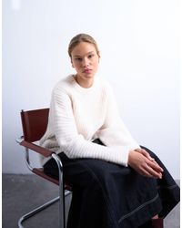 TOPSHOP - Knitted Ribbed Balloon Sleeve Jumper - Lyst