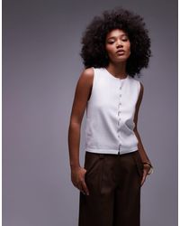 Mango - Fine Knit Tank Top - Lyst