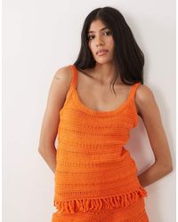 ASOS - Gehaakt Gebreid Hemdje Met Franje - Lyst