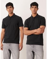 ASOS - Essentials 2 Pack Regular Fit Polos - Lyst