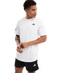 adidas Originals - Adidas - club tennis - t-shirt bianca con 3 strisce - Lyst