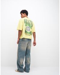 ASOS - Boxy Oversized T-shirt With Brazil Football Graphic - Lyst