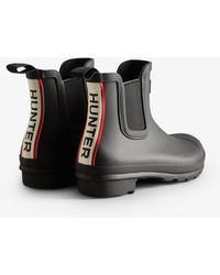 HUNTER - Original - bottines chelsea en caoutchouc tricolore - noir - Lyst