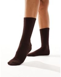 SUI AVA - Magda - chaussettes en maille pointelle - foncé - Lyst