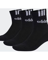 adidas Originals - Set Van 3 Paar Halfhoge Sokken Met 3-Stripes Logo En Gedempte Zolen - Lyst