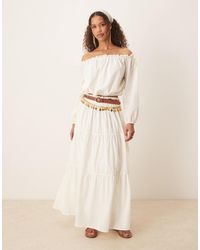 ASOS - – seitlich gebundener, gestufter boho-maxirock - Lyst