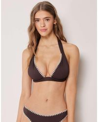Calzedonia - Triangle Bikini Top Bicolor Embroidery - Lyst