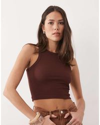 Brave Soul - Ribbed Crop Vest Top - Lyst
