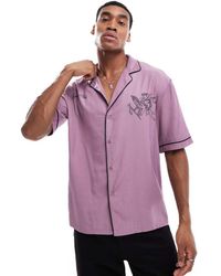 Liquor N Poker - Motif Print Back Bowling Shirt - Lyst