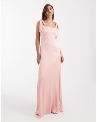 Maids To Measure - Bridesmaid Tie Shoulder Maxi Dress - Lyst