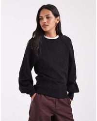ASOS - Relaxed Balloon Sleeve Crew Neck Jumper - Lyst